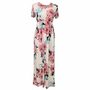 VANILLA BAY Short Sleeve Floral Maxi Dress